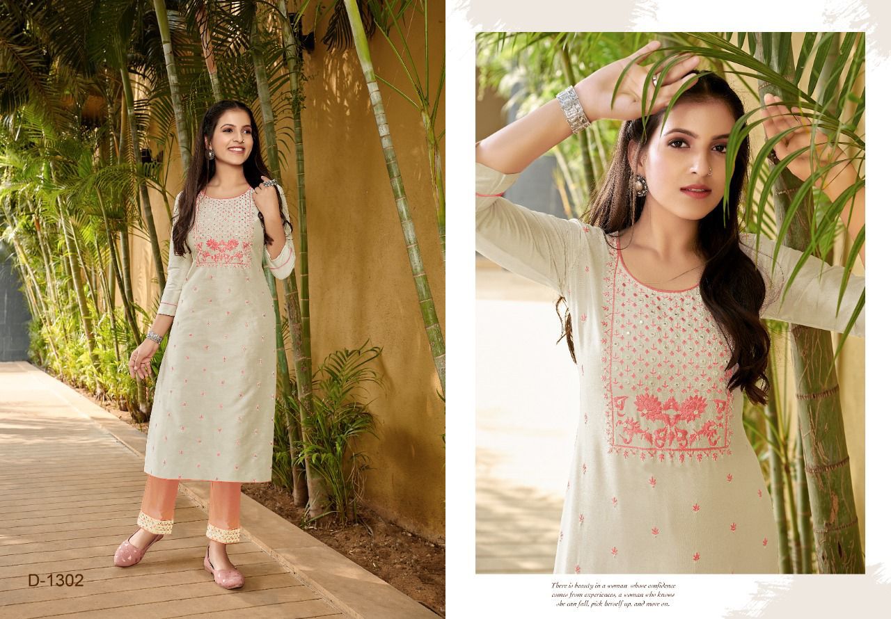 Kapil Artio Gangor Ethnic Wear Cotton Designer Kurti With Bottom Collection
